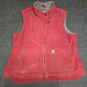 Carhartt Sherpa Lined Vest Women's XXL Crabapple Red WV001 624 Work Wear
